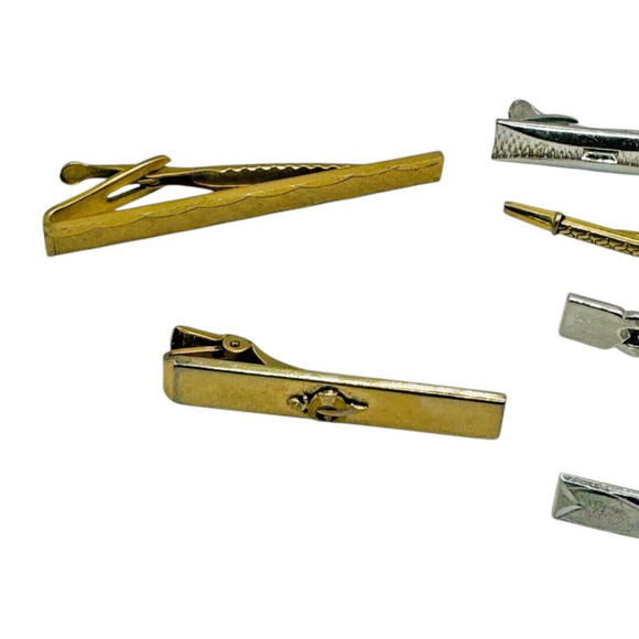 Lot of 6 Vintage Tie Clips Foster, Anson, Hickok Men's Jewelry - Picture 3 of 6